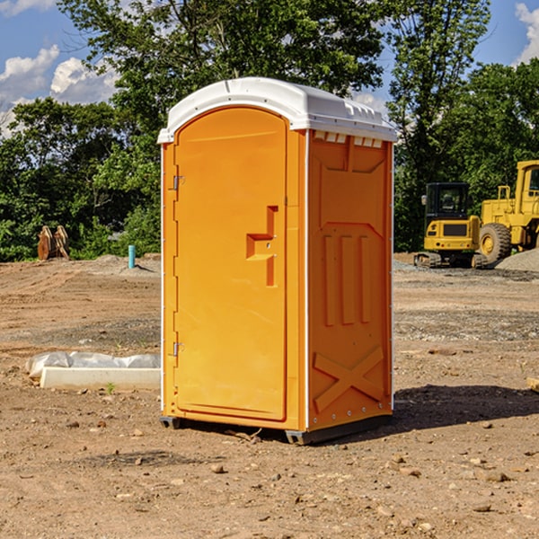 how often are the portable restrooms cleaned and serviced during a rental period in Trimbelle WI